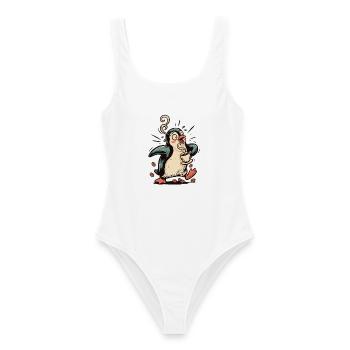 Pinguin Kaffeeliebhaber Koffein Kaffee - Frauen Badeanzug - Weiß - Vorne - AI Model Female 172 dark (172cm)
