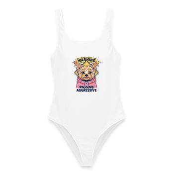 Warning Passive Aggressive Yorkshire Terrier - Frauen Badeanzug - Weiß - Vorne - AI Model Female 172 dark (172cm)