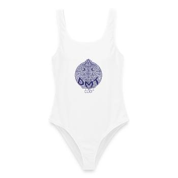 Trippy Festival-Hippie-Pilz-Batik - Frauen Badeanzug - Weiß - Vorne - AI Model Female 172 dark (172cm)