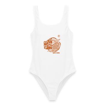 Trippy Festival Kosmische Vibes Groovy Trippin - Frauen Badeanzug - Weiß - Vorne - AI Model Female 172 dark (172cm)