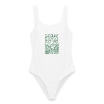 Berlin - City Life. Stadt mit Charme und Stil - Frauen Badeanzug - Weiß - Vorne - AI Model Female 172 dark (172cm)