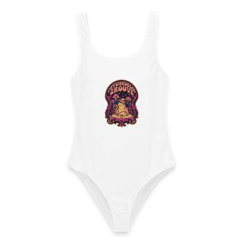 trippiges Festival Groove Hippie Frosch Rave - Frauen Badeanzug - Weiß - Vorne - AI Model Female 172 dark (172cm)