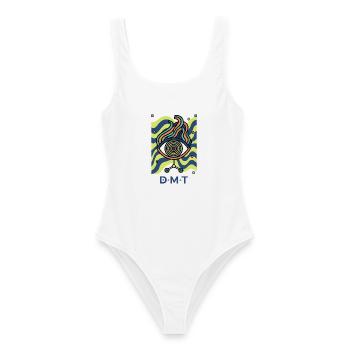 Trippy Festival Hippie Musik Trippy Pilzkrawatte - Frauen Badeanzug - Weiß - Vorne - AI Model Female 172 dark (172cm)