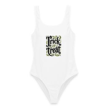 Trick or Treat Halloween Kostüm - Frauen Badeanzug - Weiß - Vorne - AI Model Female 172 dark (172cm)