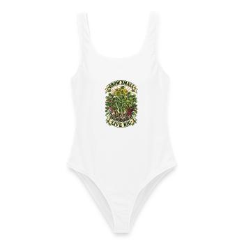 Microgreens Grow Small Live Big Shirt - Frauen Badeanzug - Weiß - Vorne - AI Model Female 172 dark (172cm)