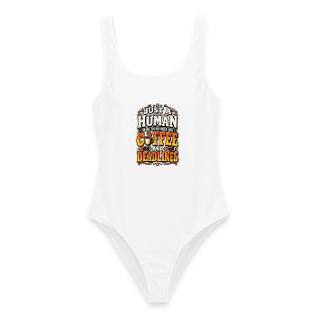 Funny Survival Humor Coffee Deadlines Quote - Frauen Badeanzug - Weiß - Vorne - AI Model Female 172 dark (172cm)
