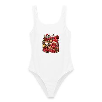 Lustiges Weihnachtsgeschenk Plätzchen Spruch - Frauen Badeanzug - Weiß - Vorne - AI Model Female 172 dark (172cm)