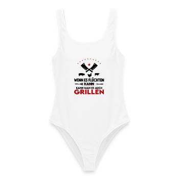 Wenn es flüchten kann man es grillen Grillsprüche - Frauen Badeanzug - Weiß - Vorne - AI Model Female 172 dark (172cm)