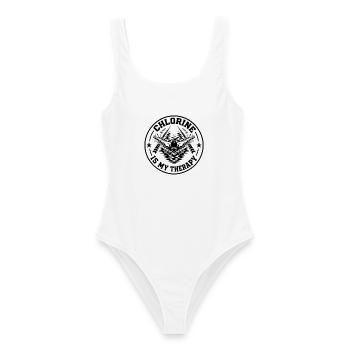 Schwimmen Therapie - Frauen Badeanzug - Weiß - Vorne - AI Model Female 172 dark (172cm)