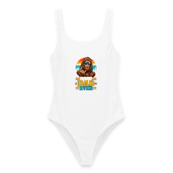 Best Dad Ever Bigfoot Dad Sasquatch Dad  - Frauen Badeanzug - Weiß - Vorne - AI Model Female 172 dark (172cm)