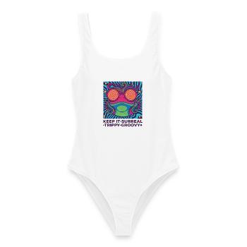 trippiges Festival Keep It Surreal Trippy Groovy - Frauen Badeanzug - Weiß - Vorne - AI Model Female 172 dark (172cm)