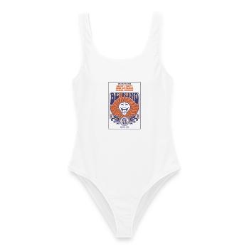 Psychedelischer Festival-Hippie Be Kind Stay Weird - Frauen Badeanzug - Weiß - Vorne - AI Model Female 172 dark (172cm)