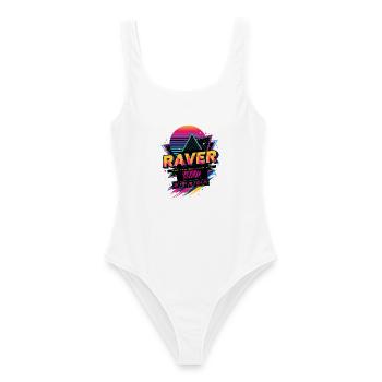 Raver Hippie Musik Trippy Pilz Batik-Rave - Frauen Badeanzug - Weiß - Vorne - AI Model Female 172 dark (172cm)