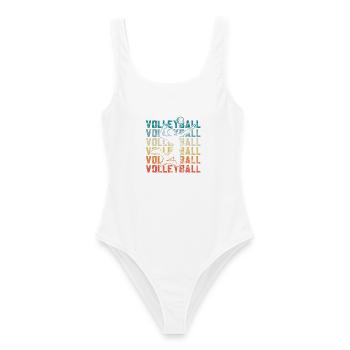 Volleyball Volleyballer Für Männer Frauen Kinder - Frauen Badeanzug - Weiß - Vorne - AI Model Female 172 dark (172cm)