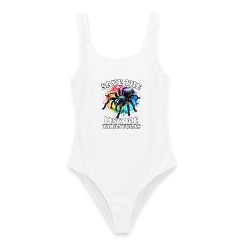 Save Pinkzeh Rosafuss Tarantel - Frauen Badeanzug - Weiß - Vorne - AI Model Female 172 dark (172cm)