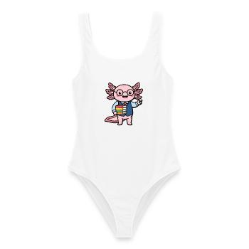 Süßer Axolotl-Lehrer Lustiges Kawaii-Wassertier - Frauen Badeanzug - Weiß - Vorne - AI Model Female 172 dark (172cm)