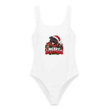 Merry Staffmas - Frauen Badeanzug - Weiß - Vorne - AI Model Female 172 dark (172cm)