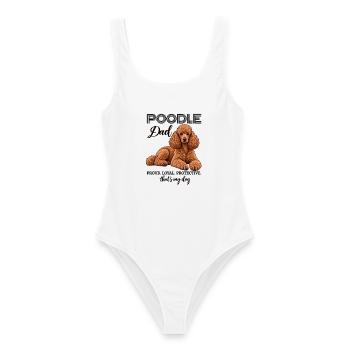 Poodle Dad Pudel Papa Hundebesitzer - Frauen Badeanzug - Weiß - Vorne - AI Model Female 172 dark (172cm)