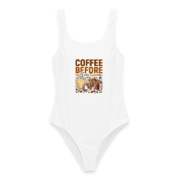 Travel Photographer Coffee Cameraman Coffee Lover - Frauen Badeanzug - Weiß - Vorne - AI Model Female 172 dark (172cm)