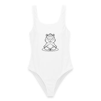 Niedliches Kapybara Yoga Meditation Zen Süßes Tier - Frauen Badeanzug - Weiß - Vorne - AI Model Female 172 dark (172cm)