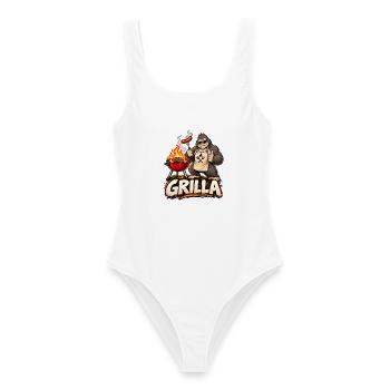 Grillen Grill-Gorilla Grilla Grillparty Sommer - Frauen Badeanzug - Weiß - Vorne - AI Model Female 172 dark (172cm)