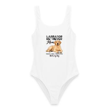 Labrador Retriever Mom Proud Loyal Dog - Frauen Badeanzug - Weiß - Vorne - AI Model Female 172 dark (172cm)