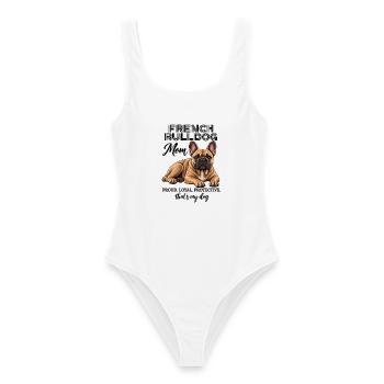 French Bulldog Mom Proud Loyal Protective - Frauen Badeanzug - Weiß - Vorne - AI Model Female 172 dark (172cm)