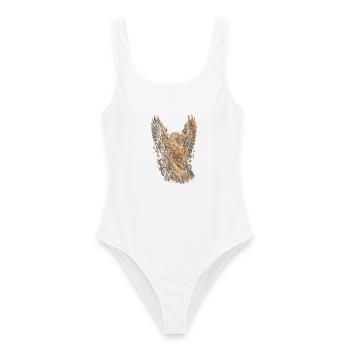 Holzschnitzerei Schnitzen Holzschnitzen - Frauen Badeanzug - Weiß - Vorne - AI Model Female 172 dark (172cm)