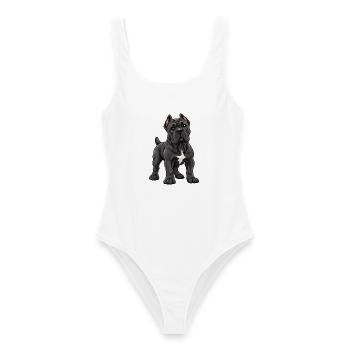 Cane Corso Kawaii Style – Süßer großer Hund - Frauen Badeanzug - Weiß - Vorne - AI Model Female 172 dark (172cm)