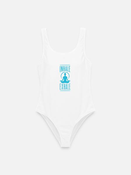 Inhale Exhale Yoga Meditation Spruch - Frauen Badeanzug - Weiß