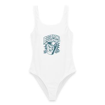 Beer Pong - Frauen Badeanzug - Weiß - Vorne - AI Model Female 172 dark (172cm)