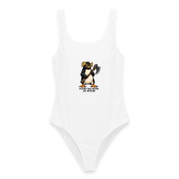 Funny Angry Penguin - Flight Was Never An Option - Frauen Badeanzug - Weiß - Vorne - AI Model Female 172 dark (172cm)