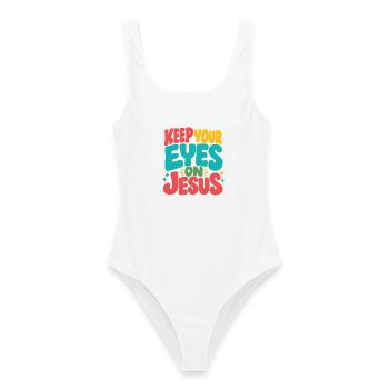 Jesus Glaube Geschenkidee Christen - Frauen Badeanzug - Weiß - Vorne - AI Model Female 172 dark (172cm)