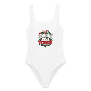 Naughty List Veteran Seit Geburt - Frauen Badeanzug - Weiß - Vorne - AI Model Female 172 dark (172cm)