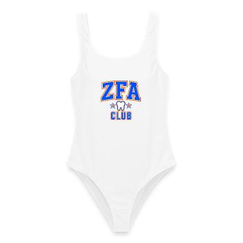ZFA Club – Zahnmedizinische Fachangestellte - Frauen Badeanzug - Weiß - Vorne - AI Model Female 172 dark (172cm)