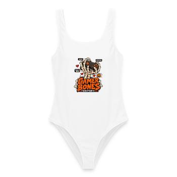 Gamer Bones Anatomie Controller - Frauen Badeanzug - Weiß - Vorne - AI Model Female 172 dark (172cm)
