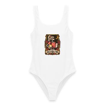 Volleyballmom Skelette Rosen Print - Frauen Badeanzug - Weiß - Vorne - AI Model Female 172 dark (172cm)