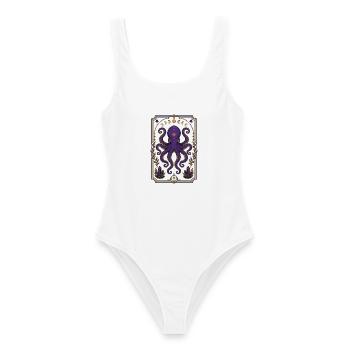 Witchy Tarot Octopus - Frauen Badeanzug - Weiß - Vorne - AI Model Female 172 dark (172cm)