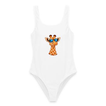 Coole Giraffe mit Sonnenbrille – Sommer Vibes - Frauen Badeanzug - Weiß - Vorne - AI Model Female 172 dark (172cm)