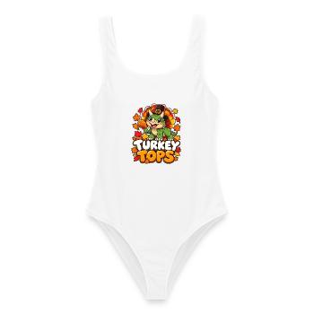 Herbst Dino Turkey Tops - Frauen Badeanzug - Weiß - Vorne - AI Model Female 172 dark (172cm)