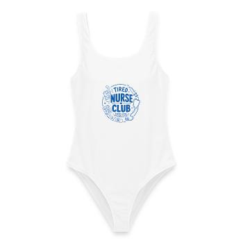Tired Nurse Club - Frauen Badeanzug - Weiß - Vorne - AI Model Female 172 dark (172cm)