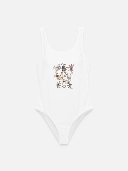 Hunde Zirkus - Frauen Badeanzug - Weiß