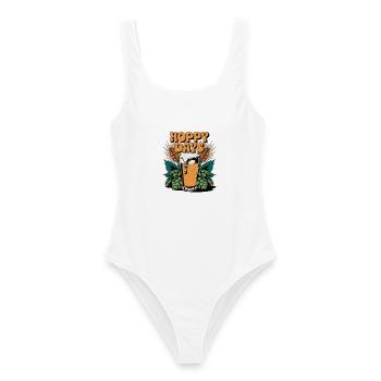 Hoppy Days - Frauen Badeanzug - Weiß - Vorne - AI Model Female 172 dark (172cm)