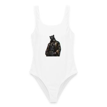 DropWild Dante 1 - Frauen Badeanzug - Weiß - Vorne - AI Model Female 172 dark (172cm)