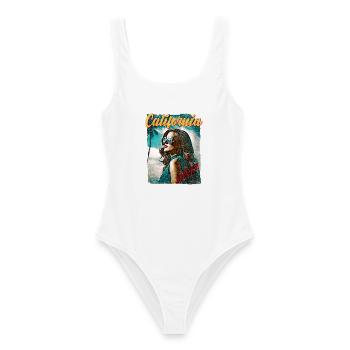 California Dream Retro Girl - Frauen Badeanzug - Weiß - Vorne - AI Model Female 172 dark (172cm)
