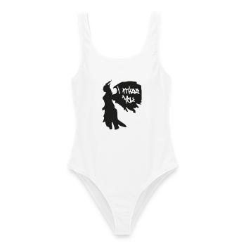 I Miss You Gothic Silhouette - Frauen Badeanzug - Weiß - Vorne - AI Model Female 172 dark (172cm)