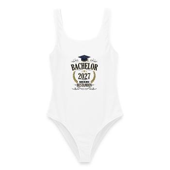 Bachelor 2027 - Frauen Badeanzug - Weiß - Vorne - AI Model Female 172 dark (172cm)