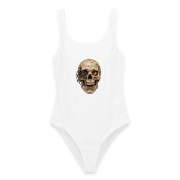 Totenkopf Halloween - Frauen Badeanzug - Weiß - Vorne - AI Model Female 172 dark (172cm)