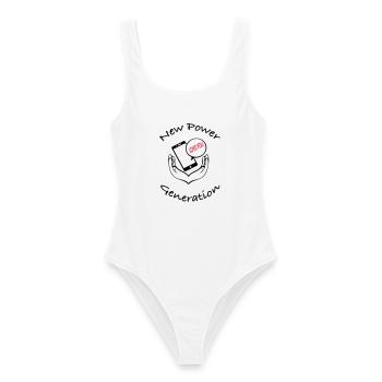 New Power Generation Love Message Design - Frauen Badeanzug - Weiß - Vorne - AI Model Female 172 dark (172cm)
