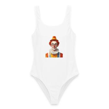 Ein Clown zu Karneval / Fasching - Frauen Badeanzug - Weiß - Vorne - AI Model Female 172 dark (172cm)